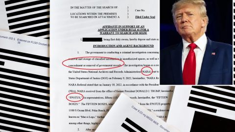 El FBI recuperó decenas de documentos secretos de la residencia de Trump en Mar-a-Lago.