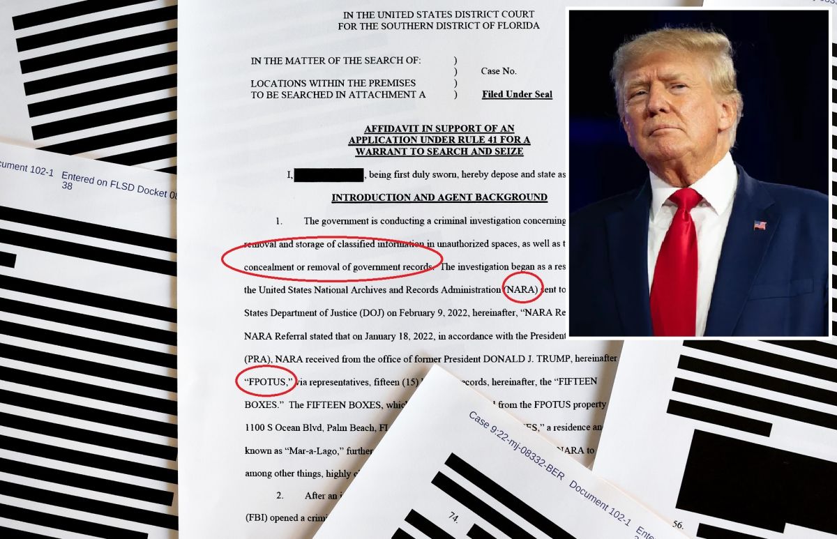 El FBI recuperó decenas de documentos secretos de la residencia de Trump en Mar-a-Lago.