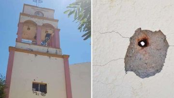 Iglesia dañada por balazos