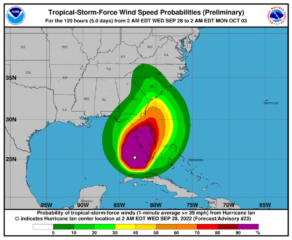 Hurricane Ian strengthens to Category 4 and continues its “extremely dangerous” path to Florida
