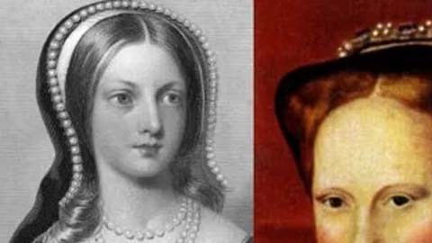 De izq. a der. y con años de reinado: Juana I, 10 al 19 de julio de 1553; María I, 1553-1558; Isabel I, 1558-1603; María II, 1689-1694.