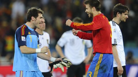 Casillas y Piqué ganaron juntos la Copa del Mundo en Sudáfrica 2010.