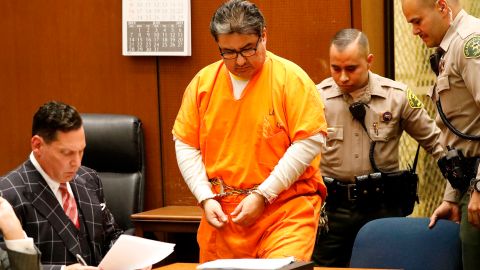 Naason Joaquin Garcia (R), the leader of a Mexico-based evangelical church with a worldwide membership of more than 1 million appeared with his defense attorneys Ken Rosenfeld (L) and Allen Sawyer (off frame) for a bail review hearing in Los Angeles Superior Court Monday July 15, 2019. - He is charged with crimes including forcible rape of a minor, conspiracy and extortion. (Photo by Al Seib / POOL / AFP) (Photo credit should read AL SEIB/AFP via Getty Images)