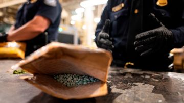Aduaneros hallan falsas píldoras de oxicodona en un paquete del Servicio Postal de EE.UU. en el Aeropuerto John F. Kennedy, en Nueva York.