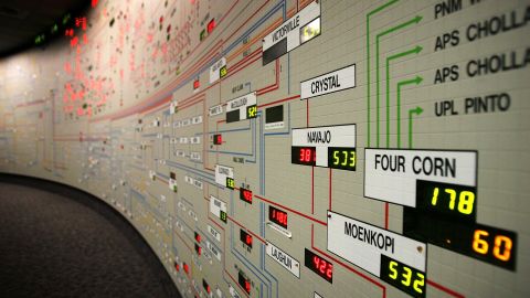 ALHAMBRA, CA - JULY 25: The dispatch board shows the distribution of the state?s electricity at the California Independent System Operator (Cal ISO) Alhambra Control Center after a Stage 1 power emergency was announced July 25, 2006 in the Los Angeles area city of Alhambra, California. During a Stage 1 power emergency, residents are encouraged to conserve as much electricity as possible to avoid a Stage 2 emergency. A Stage 2 alert means that remaining available power has fallen below five percent and some businesses will voluntarily shut down parts of their operations in exchange for discounted rates. A Stage 3 alert would mean that power resources have fallen so low that ?rolling blackouts? must be implemented to prevent a failure of the power system. (Photo by David McNew/Getty Images)