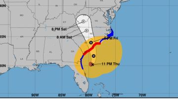 El cono muestra la posible trayectoria del huracán Ian.