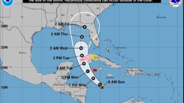 La ruta de la tormenta Ian es directa hacia Florida.