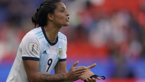 Soledad Jaimes con la camiseta de la Selección Argentina.