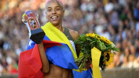 Yulimar Rojas celebró su segunda Liga Diamante.