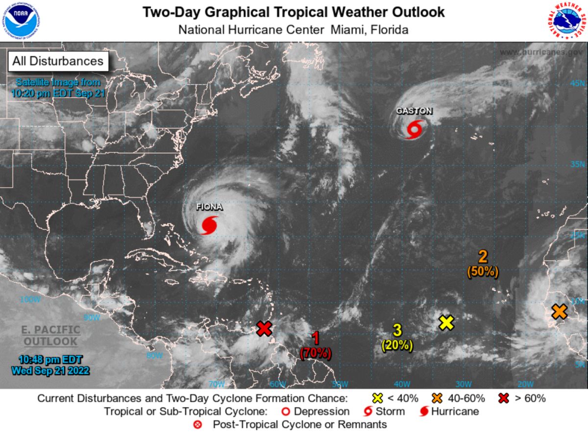 El Centro Nacional de Huracanes está observando al menos 4 disturbios y tormentas en el Atlántico.