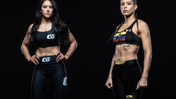 La mexicana Lucero "La Loba" Acosta  y la venezolana Mariel Celimen se enfrentarán en un combate global este sábado.  (Cortesía Combate Global/ Photos Scott Hirano)