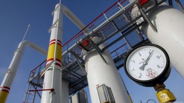 Manómetro del compresor de gas "Bobrovnytska" en Mryn, a unos 130 km de Kiev, Ucrania.