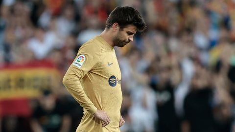 El defensor Gerard Piqué durante el último partido del FC Barcelona en Liga ante el Valencia.