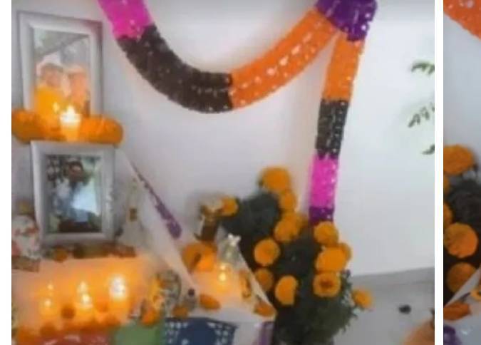 Anna Ferro coloca altar por el Día de Muertos dedicado a Fernando del Solar. / Fotos: Historias de Instagram @annaferro8