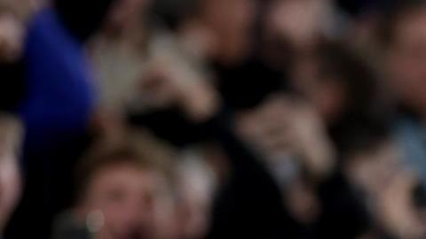 Aubameyang celebra el tercer gol del Chelsea contra el Milan.