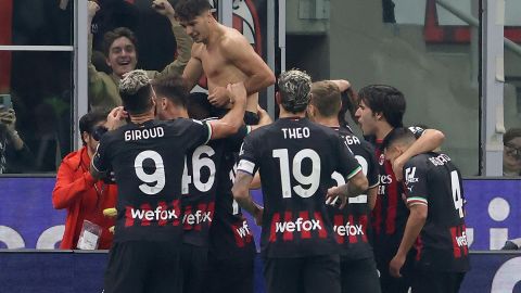 Brahim Díaz celebra un golazo contra la Juventus.