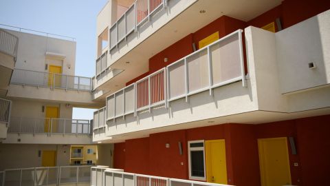 View of the apartment units at the RISE Apartments, an affordable apartment community for homeless veterans and other people experiencing homelessness on May 12, 2021 in Los Angeles. - The $32 million project features 56 studio units for residents along with supportive services. California's Governor Gavin Newsom recently announced a $12 billion plan to help find solutions to the homeless crisis in the state. (Photo by Patrick T. FALLON / AFP) (Photo by PATRICK T. FALLON/AFP via Getty Images)