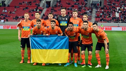 Plantilla del Shakhtar Donetsk durante un amistoso contra el Olympiacos de Grecia.