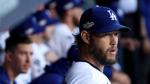 El lanzador Clayton Kershaw durante la serie de los Angeles Dodgers ante los Padres de San Diego en la MLB.