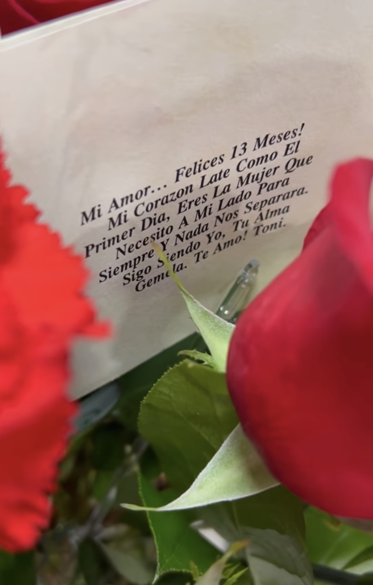 El mensaje de amor que le envió Toni Costa a Evelyn Beltrán por los 13 meses juntos