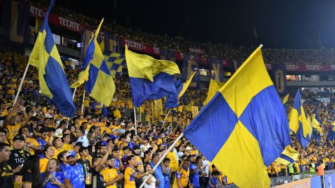 Fanáticos de Tigres en el Estadio Universitario durante el partido ante Toluca en la Liguilla de Torneo Apertura 2022.