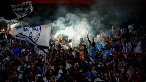 Aficionados del Pachuca durante la final del Torneo Apertura 2022 de la Liga MX ante Toluca en el Estadio Hidalgo.