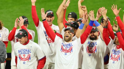 Philadelphia Phillies celebran su pase a la Serie Mundial.