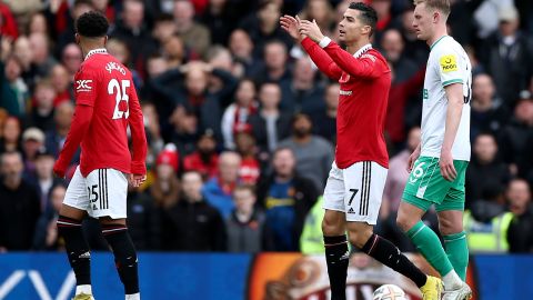 El delantero portugués Cristiano Ronaldo durante el partido del Manchester United ante Newcastle por la Premier League.