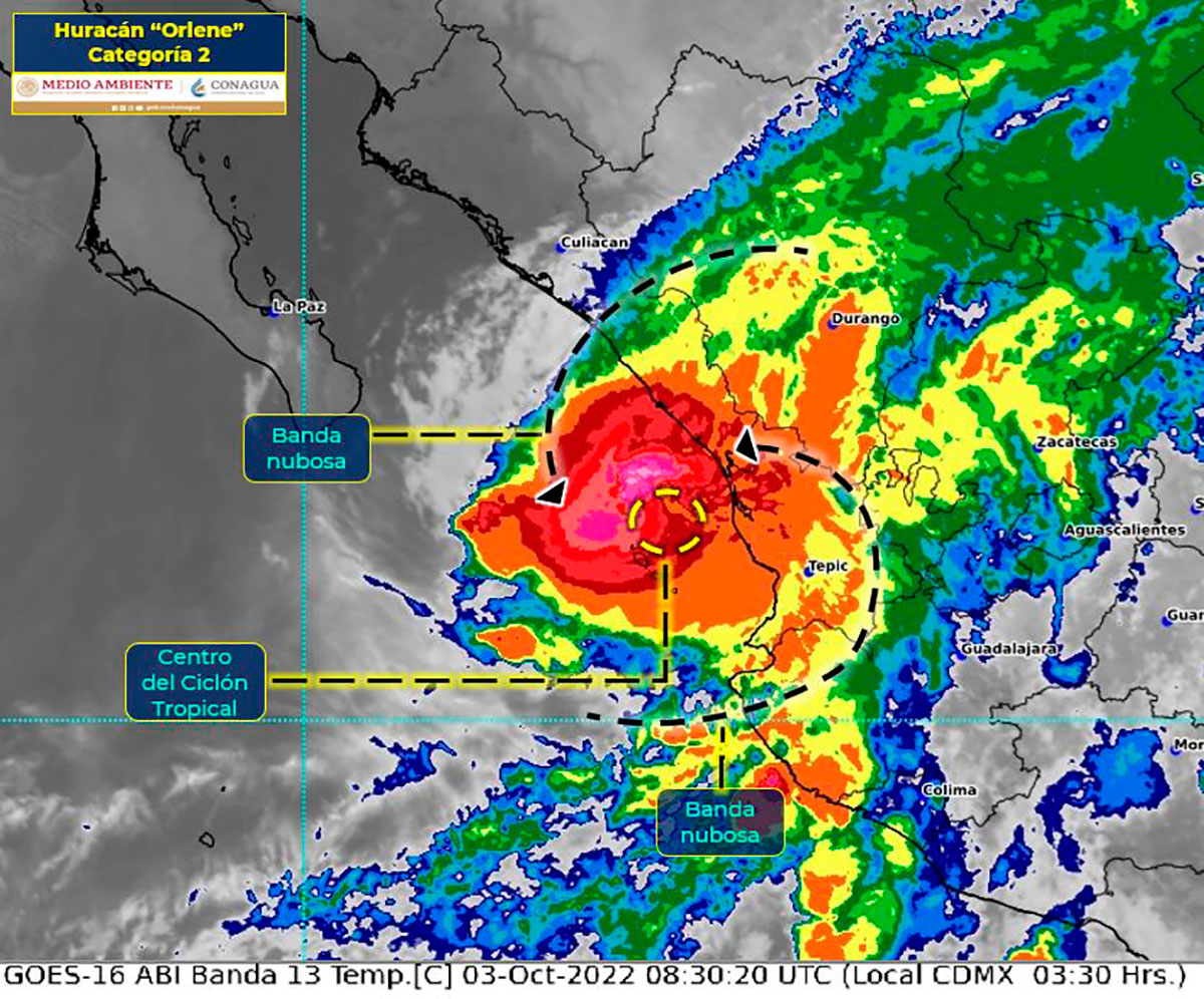 Hurricane Orlene makes landfall as category 1 on the Mexican coast between Sinaloa and Nayarit