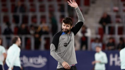 Gerard Piqué antes del duelo entre Osasuna y FC Barcelona.