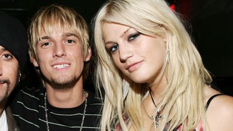 Aaron Carter y Leslie Carter en el 2006 durante una presentación de Backstreet Boys.