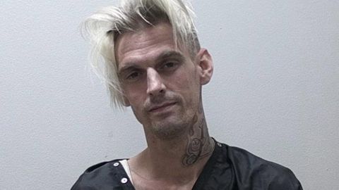 Aaron Carter cuando fue detenido por posesión de drogas en 2015.