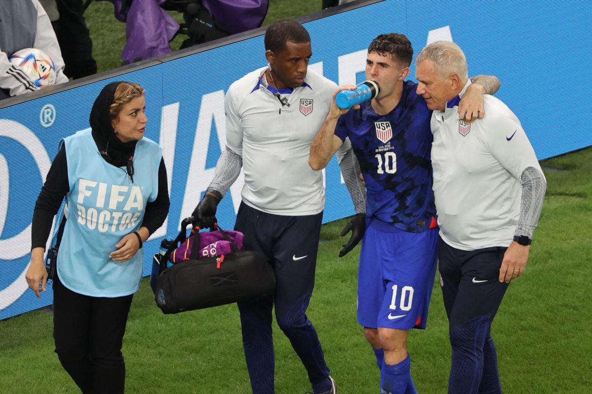 Christian Pulisic was diagnosed with a pelvic contusion and is a doubt for the round of 16 game against the Netherlands