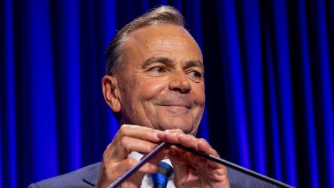 LOS ANGELES, CA - NOVEMBER 08: Los Angeles mayoral candidate Rick Caruso speaks to supporters during an election night party on November 8, 2022 in Los Angeles, California. Caruso is in a tight race against U.S. Rep. Karen Bass (D-CA). (Photo by David McNew/Getty Images)