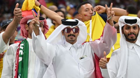 Aficionados de Qatar en el Mundial.