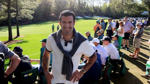 Luis Figo durante el tonero de golf Masters de Augusta 2022.