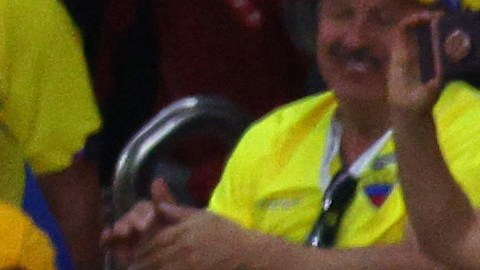 Aficionados ecuatorianos durante el partido inaugural ante Qatar,