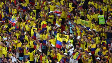 Aficionados ecuatorianos durante el partido inaugural ante Qatar,