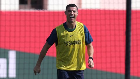 Cristiano Ronaldo durante un entrenamiento con la selección de Portugal en Qatar 2022.