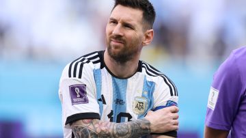 Lionel Messi en el debut con derrota de Argentina ante Arabia Saudita.