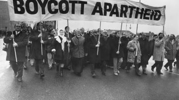 20 de diciembre de 1969: manifestantes contra el apartheid.