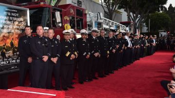 WESTWOOD, CA - OCTOBER 08: Firefighters attend the premiere of Columbia Pictures' "Only The Brave" at the Regency Village Theatre on October 8, 2017 in Westwood, California. (Photo by Alberto E. Rodriguez/Getty Images)