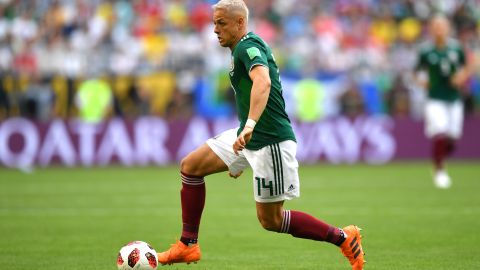 Javier 'Chicharito' Hernández con México en el Mundial de Rusia 2018.