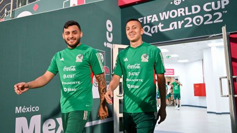 Alexis Vega y Roberto Alvarado antes de un entrenamiento.