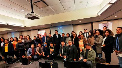 Integrantes de la organización "Fuerza Migrante" fundadora de la UFM.