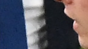 Messi y Lewandowski al final de partido.