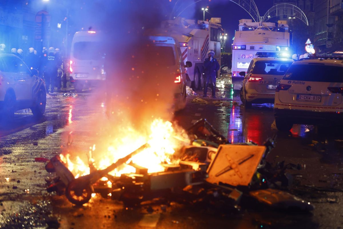 Protests and riots in Brussels after the defeat of Belgium against Morocco in Qatar 2022
