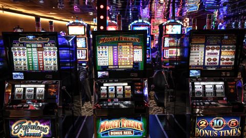 This photograph taken in Forges-les-Eaux, Normandy, on January 10, 2022 shows slot machines at the 'Domaine de Forges' Partouche group's casino. (Photo by STEPHANE DE SAKUTIN / AFP) (Photo by STEPHANE DE SAKUTIN/AFP via Getty Images)