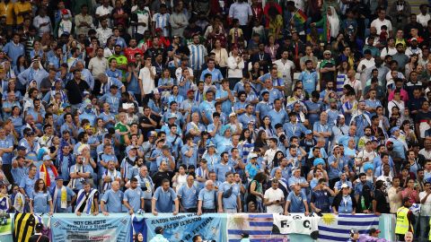 La afición de Uruguay en el Mundial Qatar 2022.