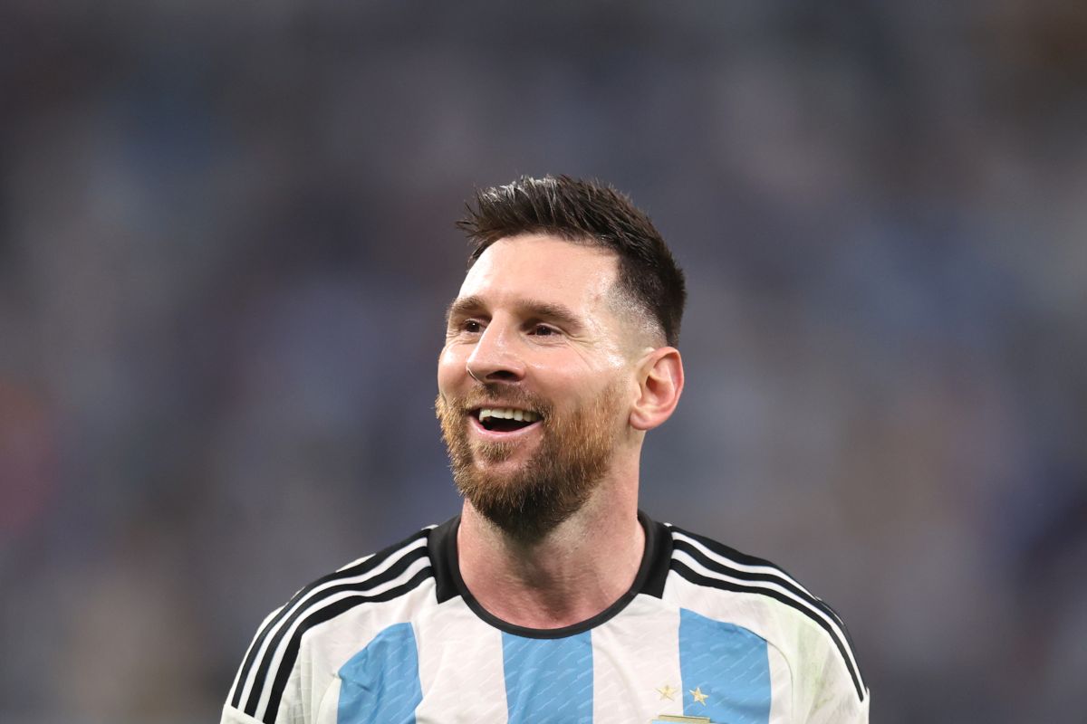 Lionel Messi celebrando el pase a cuartos de final tras vencer a Australia. 